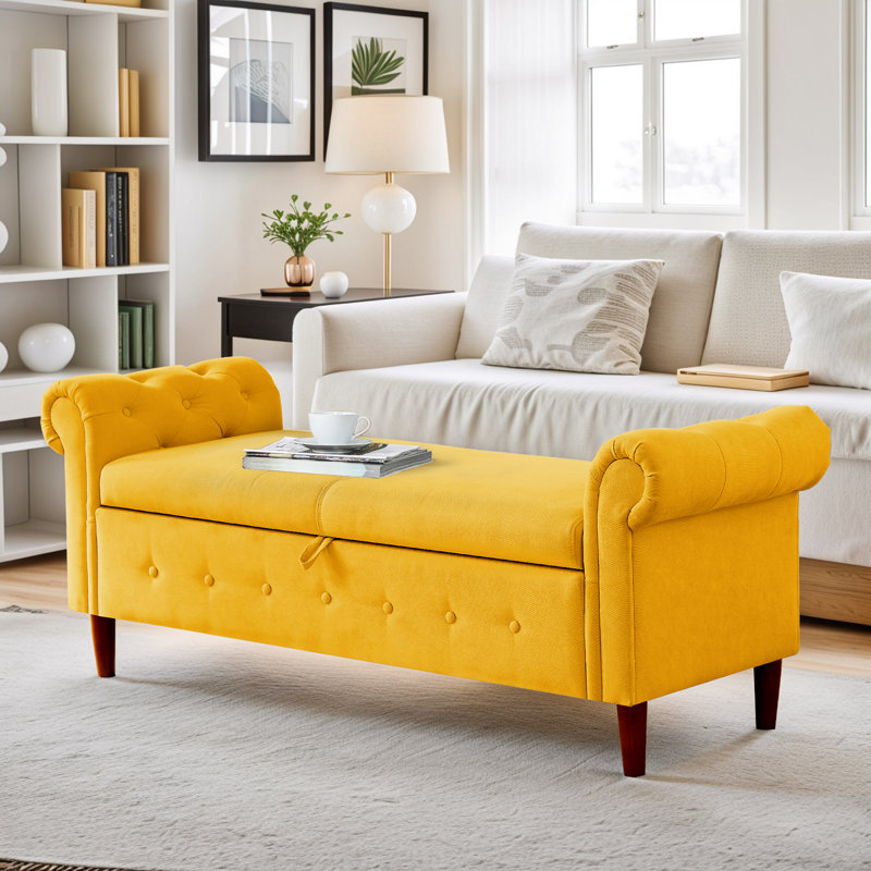 Alwyn Home Riddleville Storage Ottoman Bench for Bedroom Living Room Entryway and Family Room Reviews Wayfair